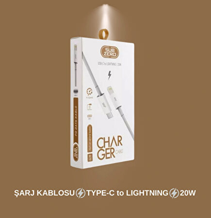 20W CL95 Subzero Type-C to Lightning Hızlı 100cm Şarj Kablosu
