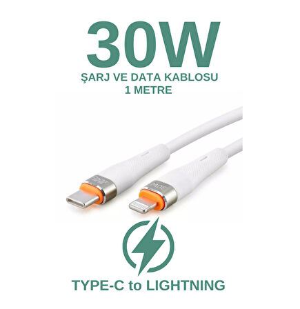 30W CL33 Alüminyum Uçlu 5A Lightning, iphone uyumlu, Hızlı Şarj Kablosu