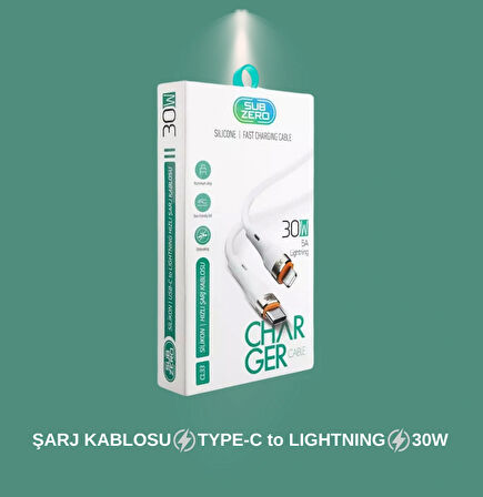 30W CL33 Alüminyum Uçlu 5A Lightning, iphone uyumlu, Hızlı Şarj Kablosu