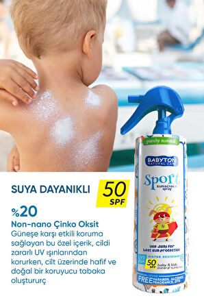 Suya Dayanıklı Güneş Sprey 50 SPF