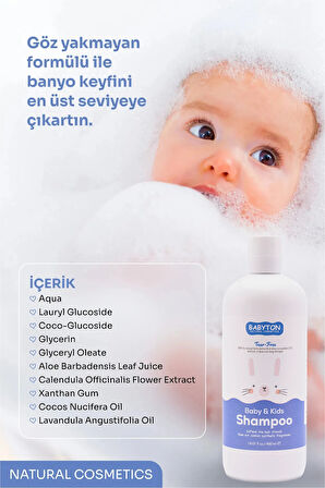 Göz Yakmayan Doğal Saç ve Vücut Şampuanı 2'li Set x2