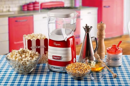 Party Time Mısır Patlatma Makinesi Kırmızı 2956/00-2 Dakikada 60 gr Patlamış Mısır Hazırlama, 1100 Watt, Ölçüm Kabı, Kolay Temizleme