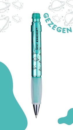 Deep Mekanik Kurşun Kalem 0.7 mm Metalik Yeşil Gezegen Deseni