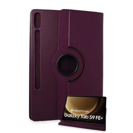 Samsung Galaxy X610 Tab S9 FE Plus 12.4 Kılıf 360 Tablet Deri Kılıf - Mürdüm