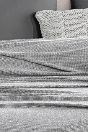 Tek Kişilik Klimalı Dört Mevsim Açık Gri Pike Yatak Örtüsü 160*230 cm