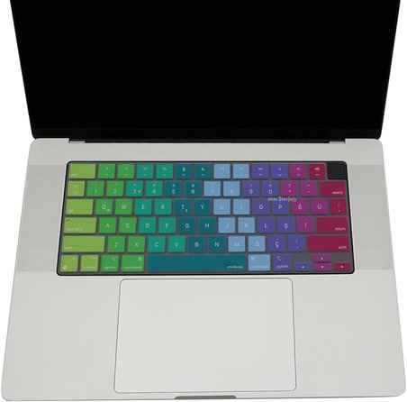 MacBook Türkçe Q Klavye Koruyucu US Amerikan Return Enter Uyumlu M1-M5 | A2681 A3113 A3240 A3449 A2941 A3241 A2442 A2779 A3426 A3434 A2485 A3429 | Silikon Keyboard Cover Pembe Yeşil