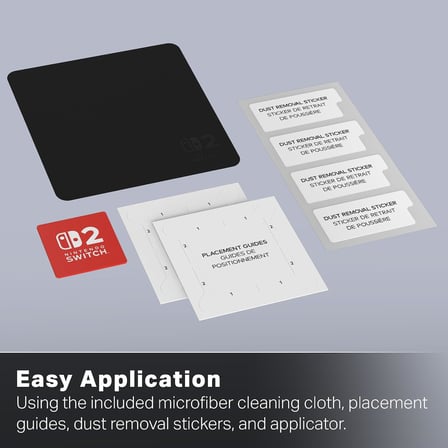 PowerA - Nintendo Switch 2-2'li paket için ekran koruyucu, ekranı korur, kolay takılır, 2 ekran koruyucu folyo, bir mikrofiber temizleme bezi ve bir aplikatör ile birlikte gelir.