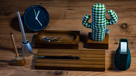 KAYIGO Woody Üçlü Ofis Seti Açık Kahverengi