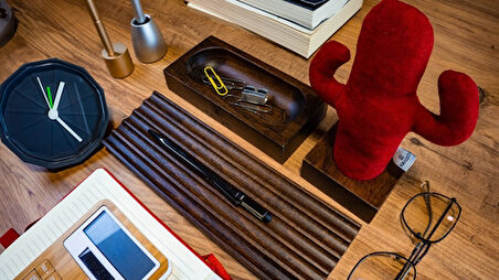 KAYIGO Woody Üçlü Ofis Seti Koyu Kahverengi