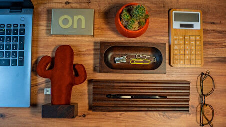 KAYIGO Woody Üçlü Ofis Seti Koyu Kahverengi