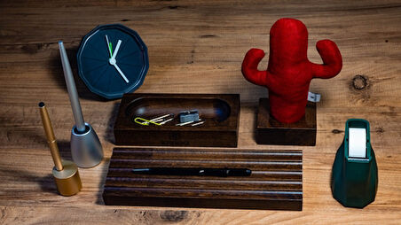 KAYIGO Woody Üçlü Ofis Seti Koyu Kahverengi