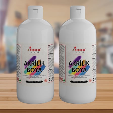 Beyaz Akrilik Boya 2'li Set 2x500gr