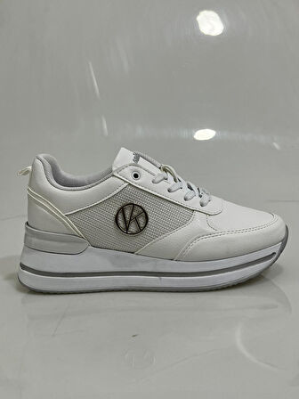 2927 Wickers  Beyaz-Gümüş Hafif Dolgu kadin Spor Ayakkabısı