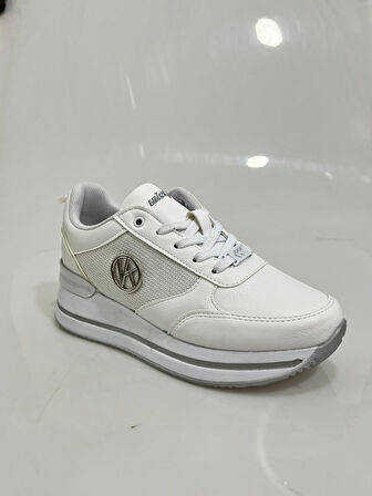 2927 Wickers  Beyaz-Gümüş Hafif Dolgu kadin Spor Ayakkabısı