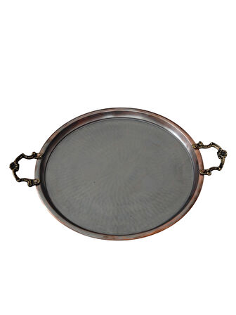 Bakır Vintage Tepsi 34 Cm