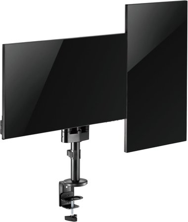 Çift Kol Monitör Tutucu 17" - 32" Ekranlar İçin, 8kg Taşıma Kapasiteli, VESA Uyumlu, Eğilebilir Döndürülebilir Kablo Kılavuzlu Ergonomik LCD LED Ekran Kolları
