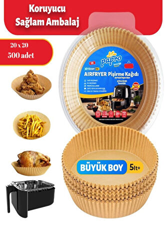 Airfryer Pişirme Kağıdı büyük boy Yuvarlak 500 Adet 20*20 Hava Fritözü Yağlı Kağıt