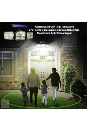 Uzaktan Kumandalı 122 Led Sensörlü Bahçe Lambası