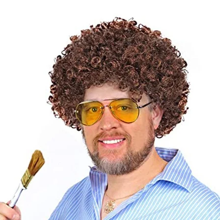 S'82 Bob Ross Bonus Peruk Kahverengi