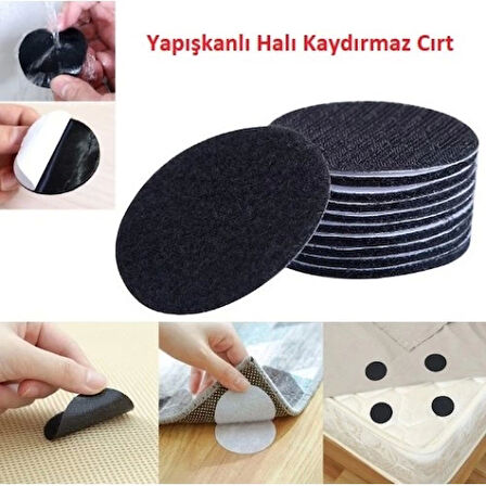 10 Adet Halı Kilim Koltuk Örtüsü Kaydırmaz Sabitleyici Cırt Yıkanabilir Kendinden Yapışkanlı Ped Set