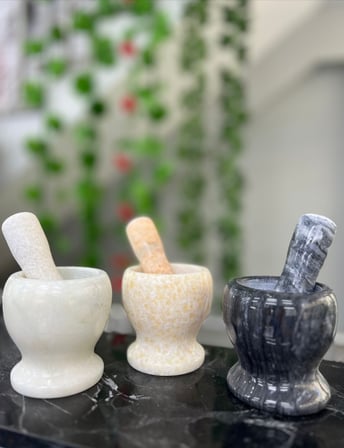 Doğal Cilalı Mermer Havan