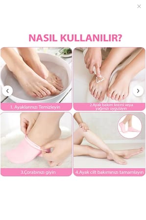 Topuk Çatlaklarına Karşı Silikon Jel Ayak Nemlendirici Maske Spa Bakım Çorabı Ayak Bakım Çorap