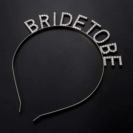 S'82 Gümüş Kaplama Kristal Taşlı Bride To Be Gelin Tacı Parti Süsleme Malzemesi