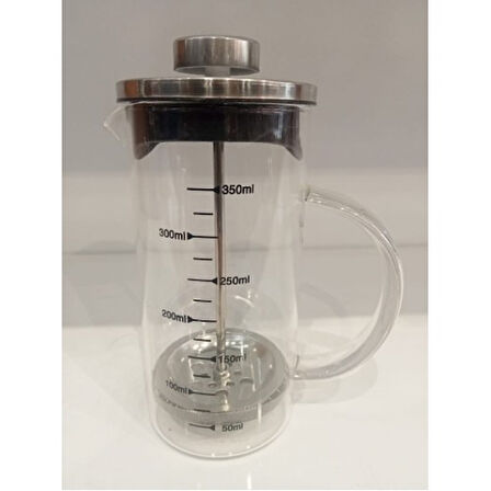 Taşınabilir 350 ml Cam French Press Kahve ve Bitki Çay Demleme Makinesi