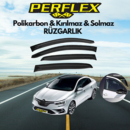 Perflex Polikarbon Kırılmaz Rüzgarlık V2 Renault Megane 4 Sedan Avant 2016+