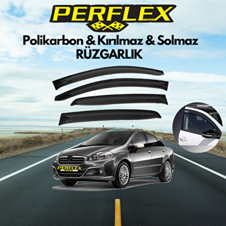 Perflex Polikarbon Kırılmaz Rüzgarlık V2 Mugen Fiat Linea 2007-2018