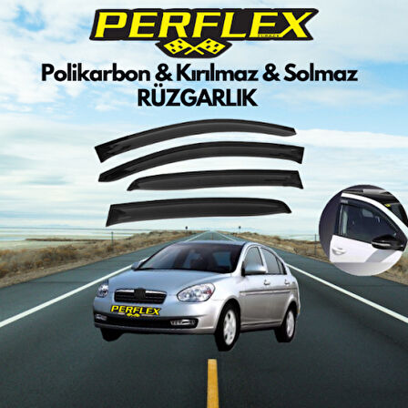 Perflex Polikarbon Kırılmaz Rüzgarlık V2 Mugen Hyundai Accent 2006-2009