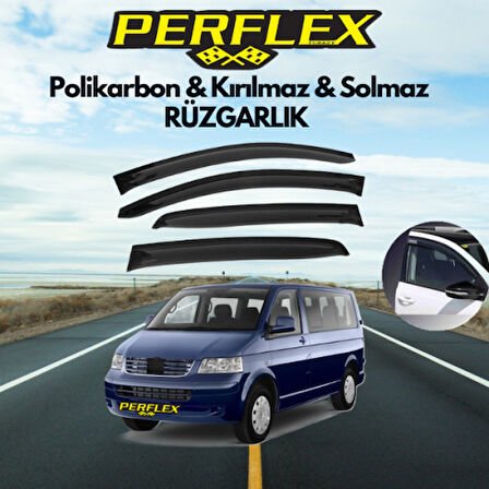 Perflex Polikarbon Kırılmaz Rüzgarlık V2 Mugen VW T5/T6 4'LÜ 2003+