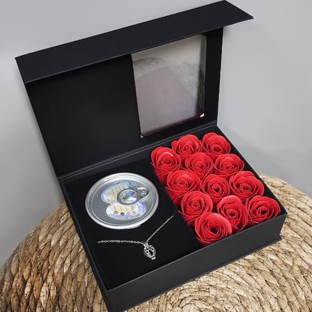 S'82 Romantik Gül ve İstiridye İnci Kolye Seti Çok Renkli