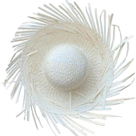 Tropikal Parti Beyaz Hasır Hawaii Şapkası