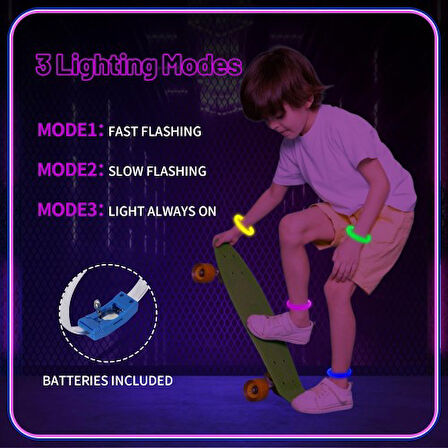 Festival &amp; Parti LED Bileklik 3 Farklı Mod Işıklı 1 Adet