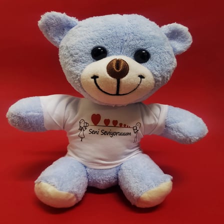 S'82 Peluş Ayıcık Hediyelik Ürün Mavi 25 cm