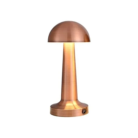 S'82 Mantar Dokunmatik LED Masa Lambası Bakır Metal Modern 23 cm