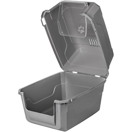 Mikopet Deluxe Gri Kapalı Kedi Tuvaleti