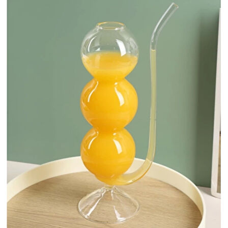 Pipetli Boğumlu Cam Bardak