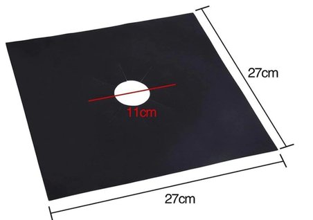 Siyah Renk Ocak Koruyucu Folyo Yanmaz Yapışmaz 4'lü Set