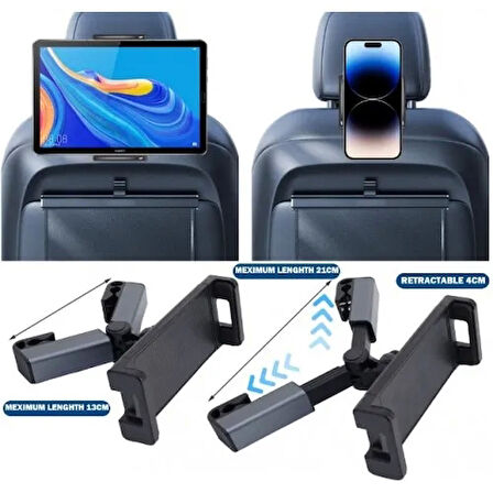Koltuk Arkası Ayarlanabilir Tablet Telefon Tutucu