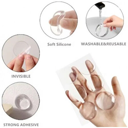 Şeffaf Silikon Mobilya ve Kapı Durdurucu Darbe Pedi 4'lü Set