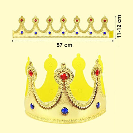 Altın Renk Eva Malzemeden İmal Çocuk Kral Tacı 57 cm