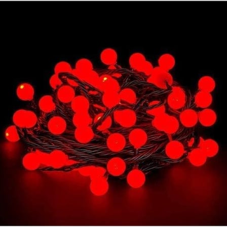 5m 28 Led Kırmızı Işık Siyah Kablo Fişli