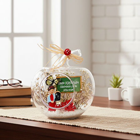 Mini Elma Teraryum - Öğretmenler Günü Hediyesi