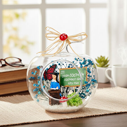 Mini Elma Teraryum - Öğretmenler Günü Hediyesi