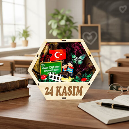 Altıgen Saksı Teraryum - Öğretmenler Günü Hediyesi