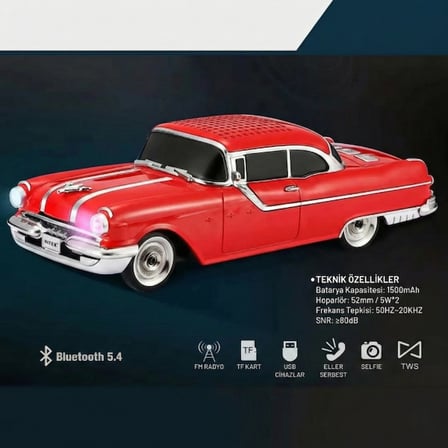 Pontiac Klasik Araba Tasarımlı Bluetooth Hoparlör