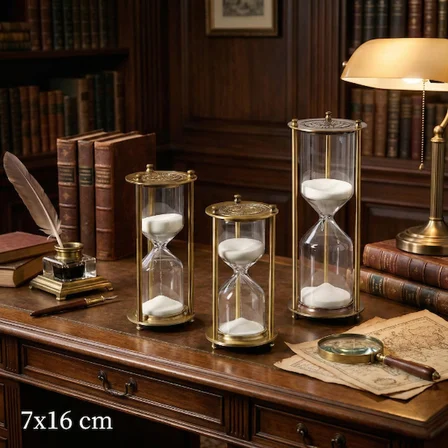 S'82 Dekoratif Cam Kum Saati Biblo 7x16 cm Çok Renkli