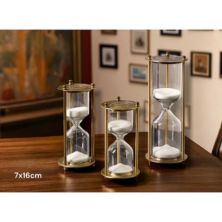 S'82 Dekoratif Cam Kum Saati Biblo 7x16 cm Çok Renkli